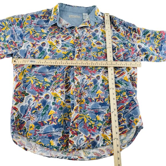 Vintage Bugle Boy Company Hawaiian Shirt XXL 100% Cotton Floral Beach‎ Print - Picture 4 of 5